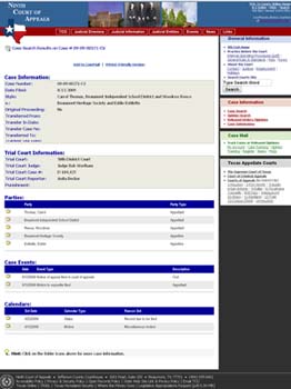 click for full image of 9th Court of Appeals record of this filing