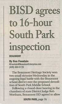 Beaumont Enterprise Page 1 -- click for full article