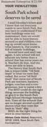 Letter to the Editor - by Miriam Cade Nichol 8/21/09